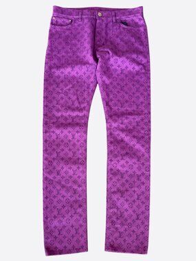 Louis Vuitton Purple Monogram Slim Jeans